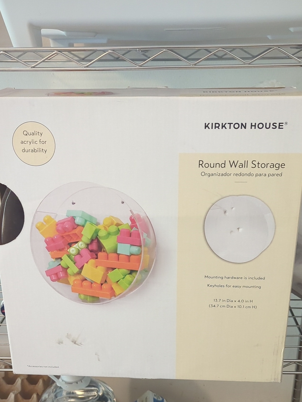 3 Kirkton House Clear Round Wall Storage - Transparent Acrylic